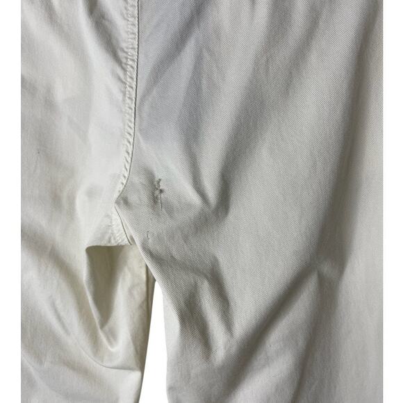 Nili Lotan East Hampton Pants Slim Leg Cropped Low Rise Raw Hem Eggshell Size 10 - Picture 13 of 15